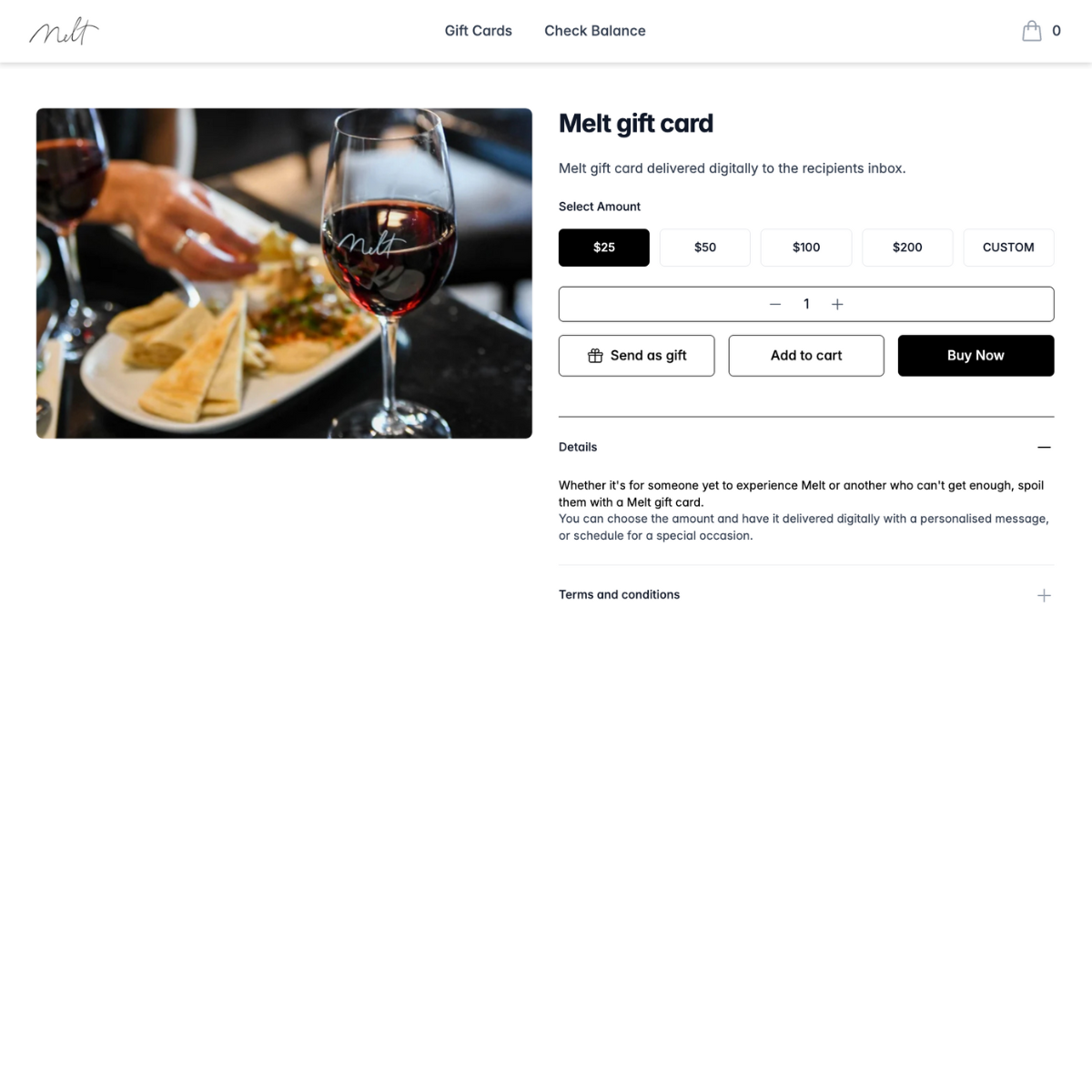 Melt  gift cards on Wrapped-1