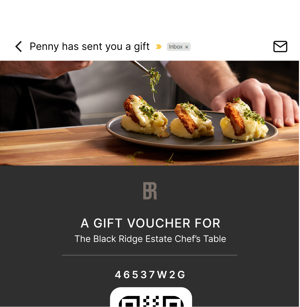 Wrapped experience gift vouchers qr