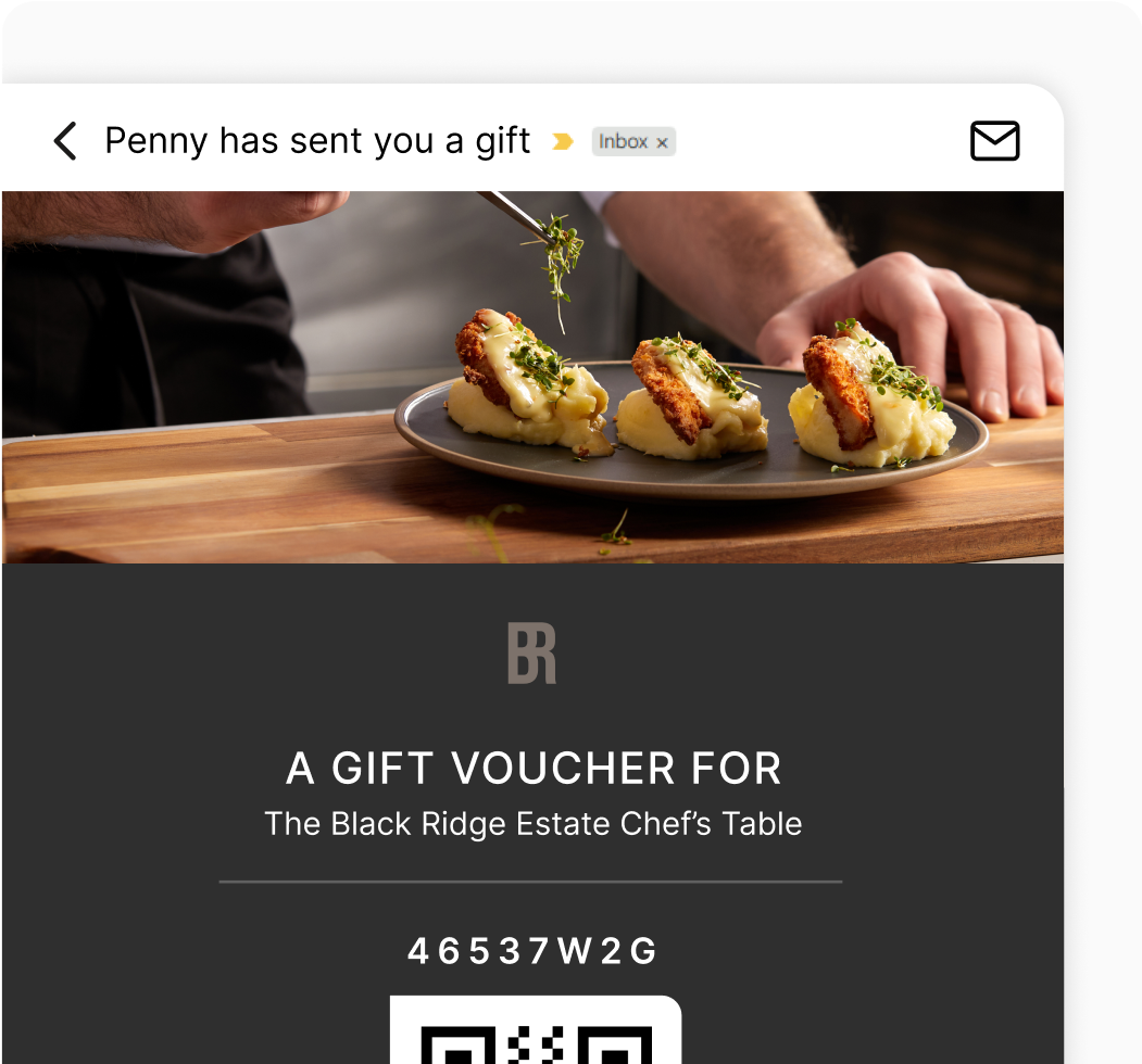 Wrapped experience gift vouchers